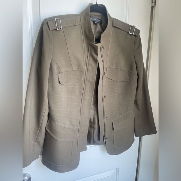SOLD Cargo Army Green Military Jacket - Anne Klien - Picture 2 of 6